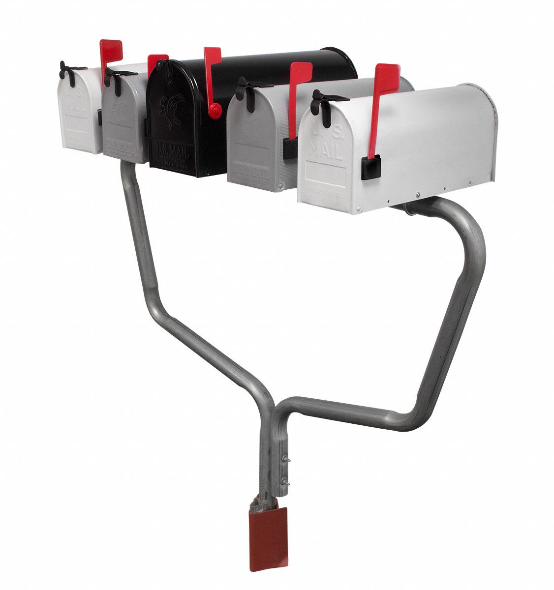 TAPCO Mulitple Mailbox Support Kit Silver, 48 in Ht, Steel 16D427