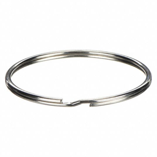 2 in Key Ring Dia, Steel, Split Key Ring - 16D511|7700010 - Grainger