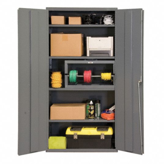 DURHAM MFG Storage Cabinet: 36 in x 18 in x 72 in, Swing Handle & Keyed ...