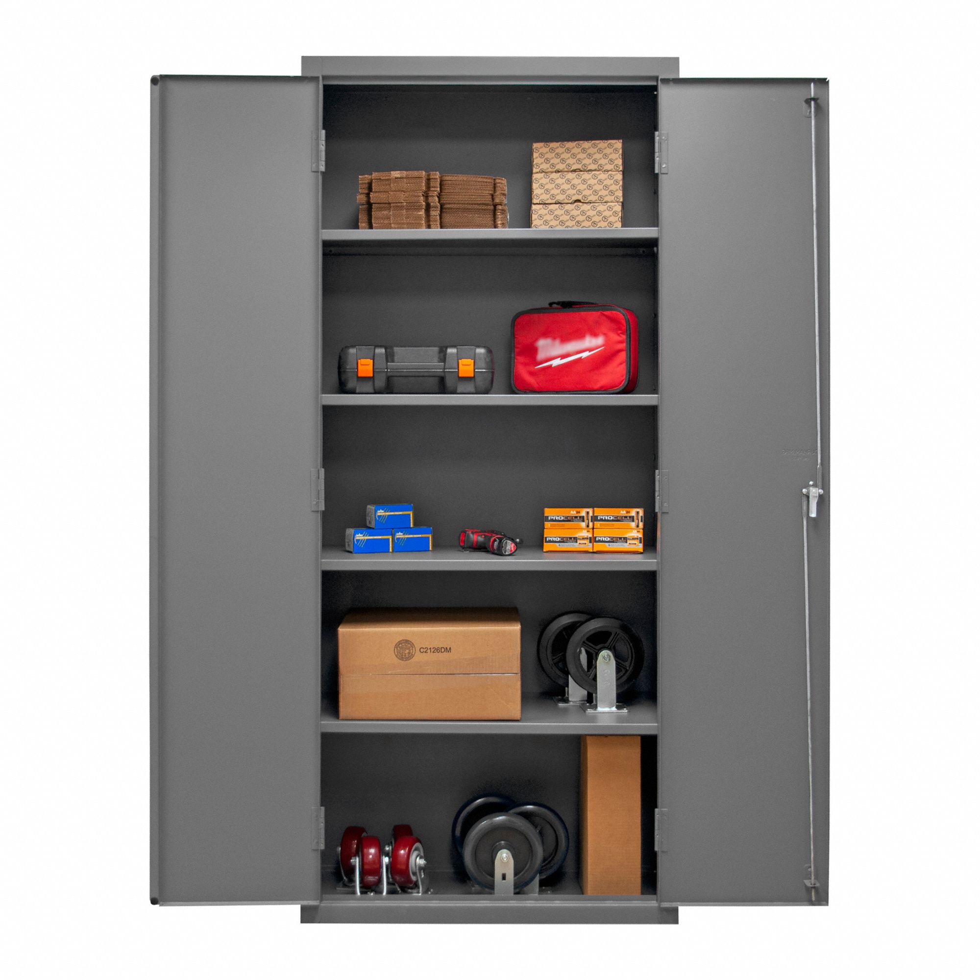 DURHAM MFG Storage Cabinet: 36 in x 18 in x 84 in, Swing Handle & Keyed ...