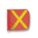 WARNING WHIP FLAG REFLEXITE X, ORANGE/YELLOW, 16 IN FLAG H, 16 IN FLAG W, REFLECTIVE X
