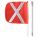 WARNING WHIP, REFLECTIVE X FLAG, NOT LIGHTED, ORANGE/WHITE, 8 FT OVERALL H, 11 IN FLAG H