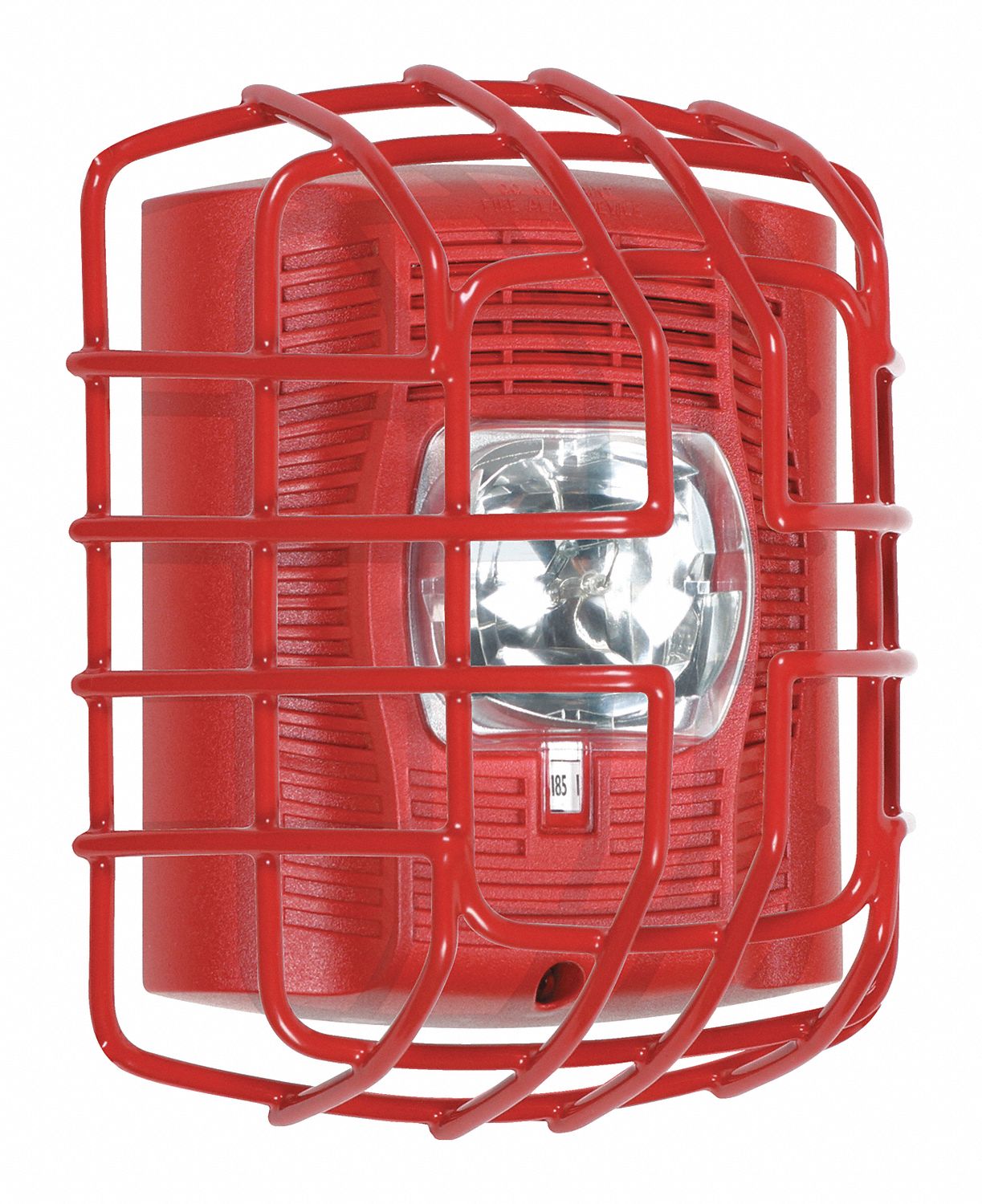 9-ga wire cage protects horn/strobe/spkr