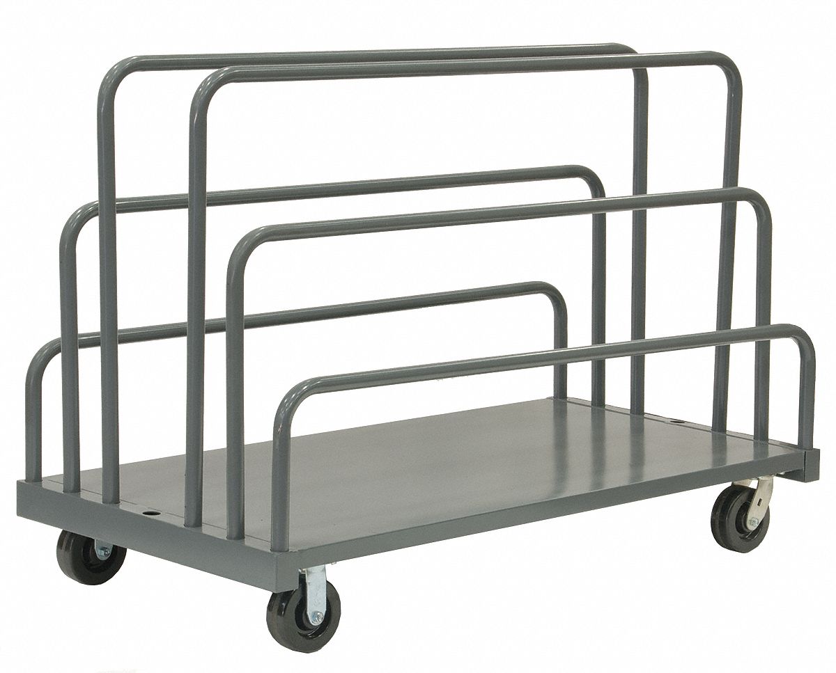 PANEL TRUCK, GREY, 30X45X51 5/16 IN, POWDER COATED STEEL, 2,000 LB LOAD CAPACITY, 6 IN WHEEL, 14 GA, REMOVABLE HANDLE