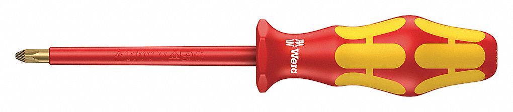 INSULATED POZIDRIV SCREWDRIVER, INSULATED POZIDRIV SCREWDRIVER, #1 TIP SIZE, 7 IN OVERALL L