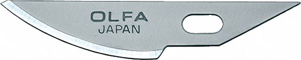 CURVED ART BLADE, ¾ IN BLADE L, 0.45 MM BLADE THICK, STEEL, 5/16 IN BLADE W, 6ZTJ9, 5 PK