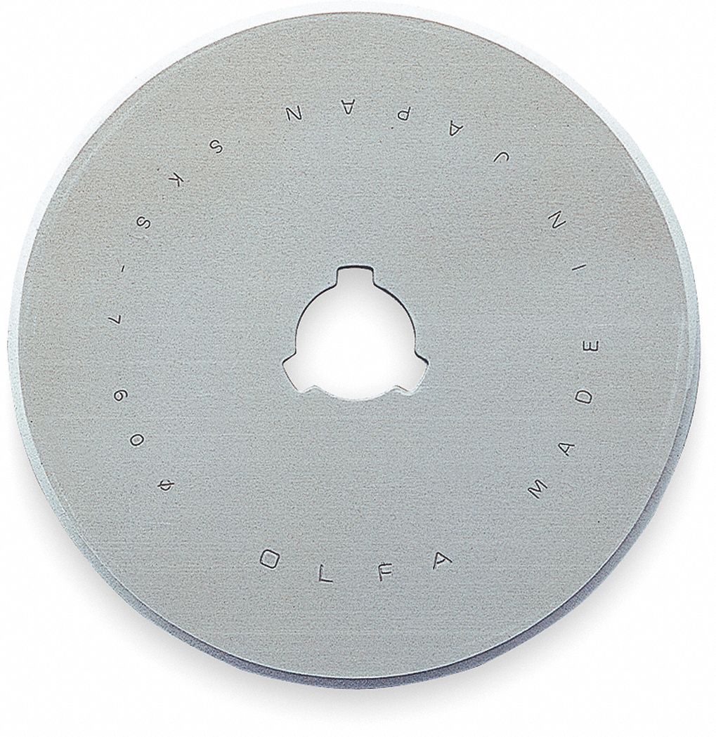 ROTARY CUTTER BLADE, STRAIGHT, 60 MM BLADE DIA, TUNGSTEN, 0.3 MM BLADE THICK, RTY-3, 5 PK