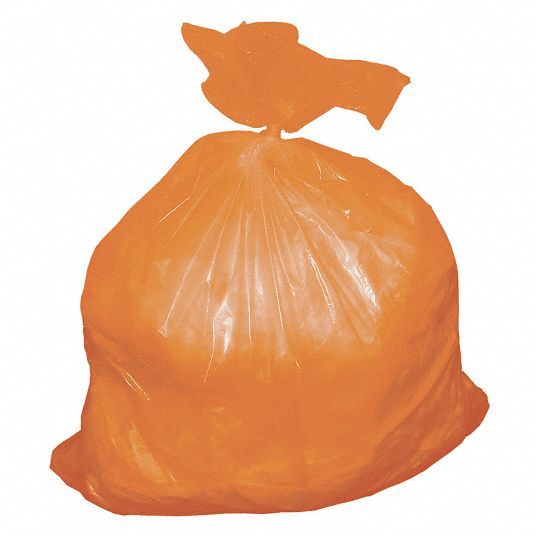NORTH AMERICAN PLASTICS 30 gal, LLDPE, Cored Roll, Orange, PK 50 16E409OR3053 Grainger