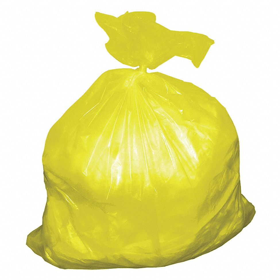 Tough Guy Trash Bags, Recycled 55 gal, 41 in W, 54 in H, 1.5 mil Thick,  Black, 100 Pack 784JG7