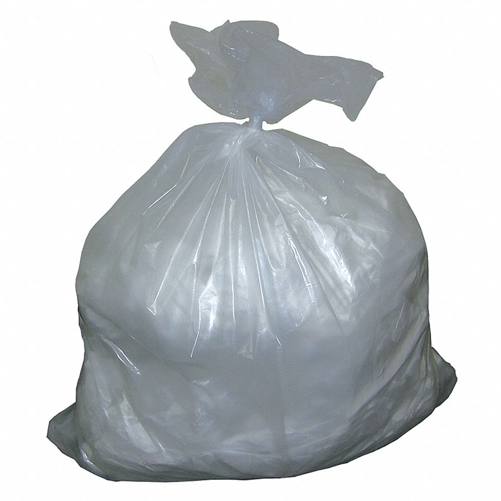 Tough Guy 4YPC7 Trash Bags, 50 gal, Clear, PK50