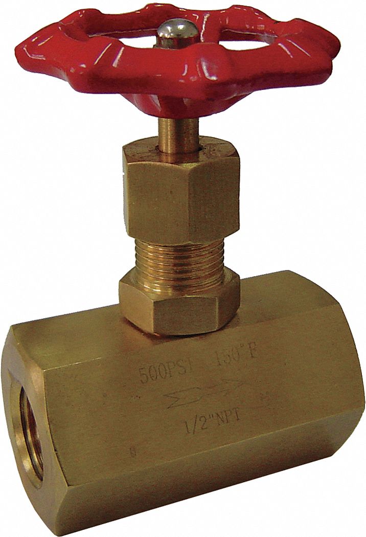 NEEDLE VALVE,1/2 IN NPT,500 PSI,BRA