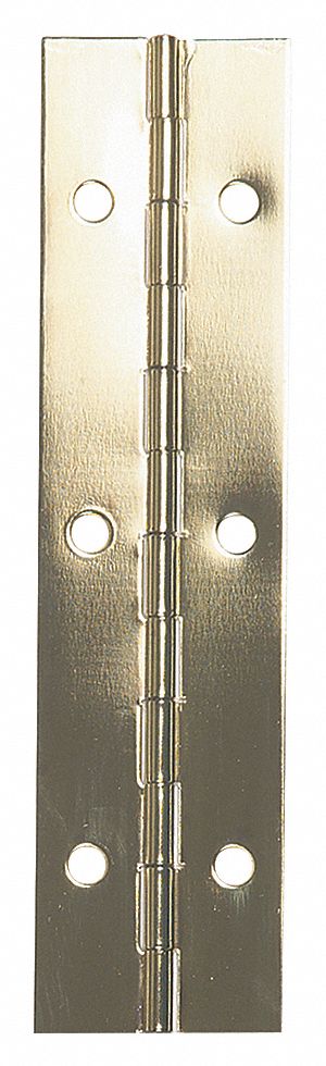 PIANO HINGE,BRASS,48 L X 1 1/4 IN W