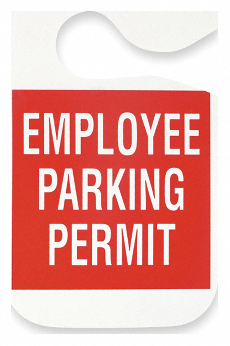 EMPLOYEE PARKING PERMIT,RED,PK 5