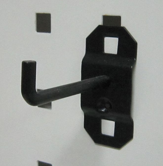 GRAINGER APPROVED Steel Single Rod Pegboard Hook, Screw In Mounting Type, Black 5TPK15TPK1