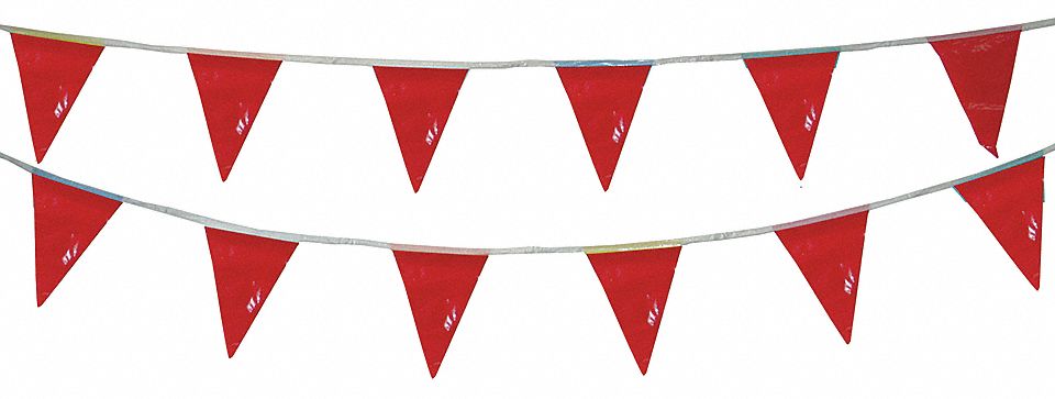 PENNANTS,VINYL,RED,60 FT.