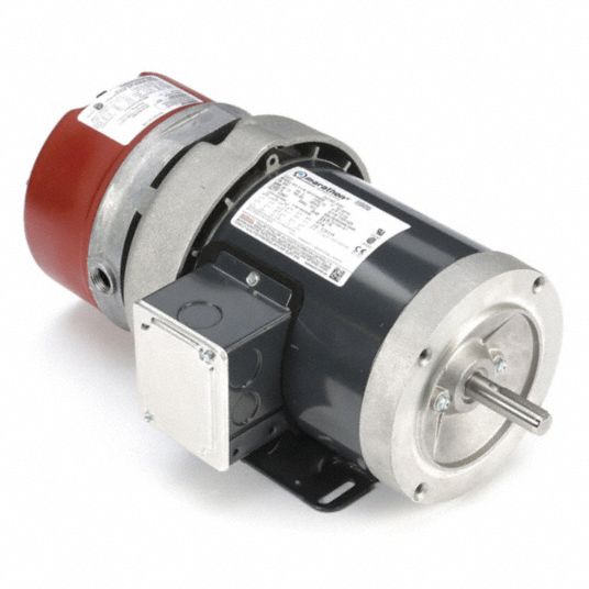 MARATHON MOTORS, Totally Enclosed Fan-Cooled, 1/3 HP, Brake Motor