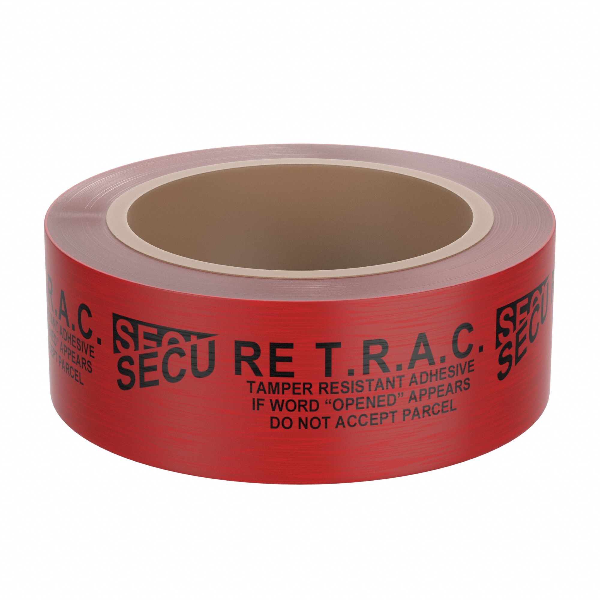 TAMPER EVIDENT TAPE, 2 MIL, 2 IN X 60 YARD, 5.08 CM X 55M, RED, SECURE T.R.A.C.