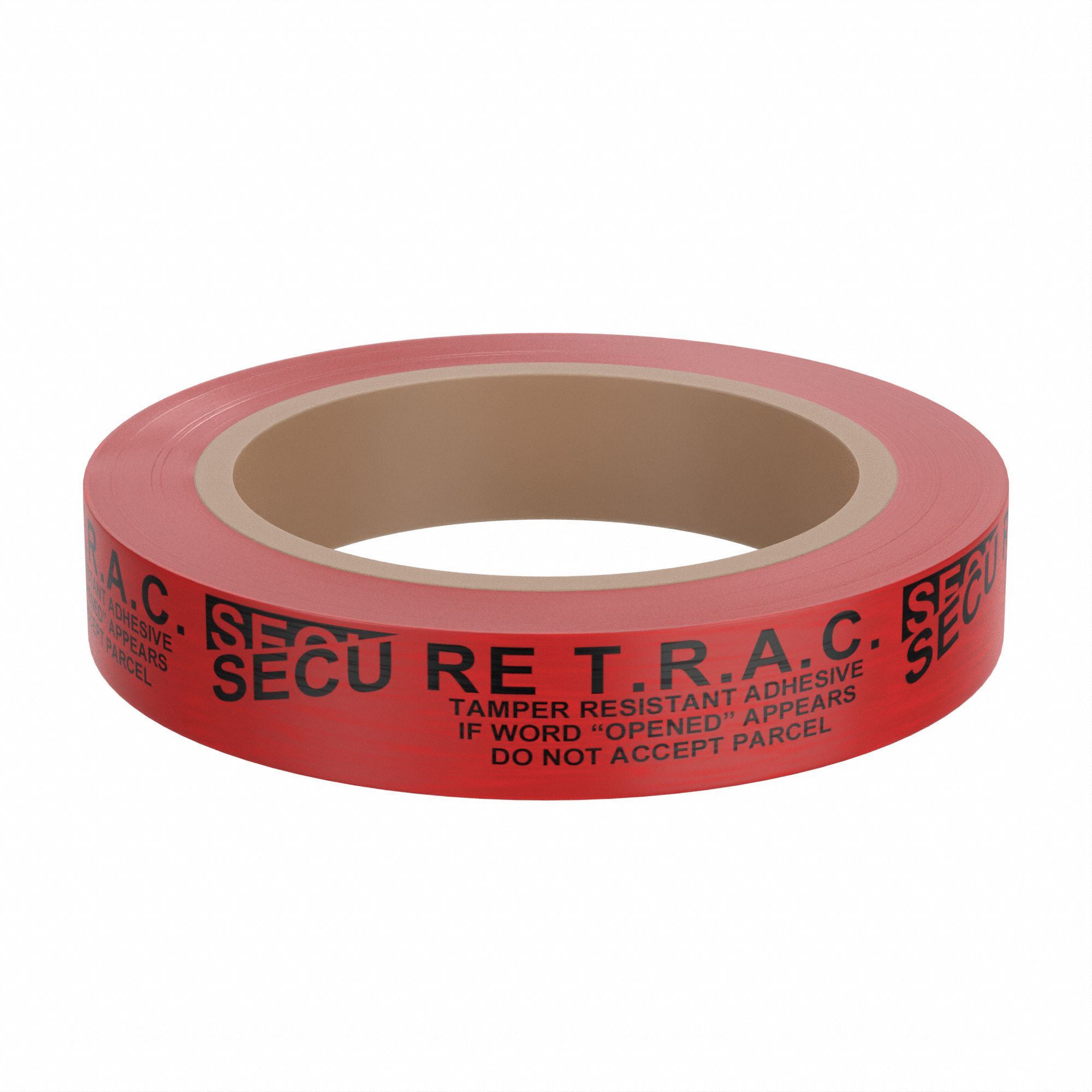 Tamper Evident Tape: 2 mil Tape Thick, 1 in x 60 yd, 2.54 cm x 55m, Red,  Secure T.R.A.C.