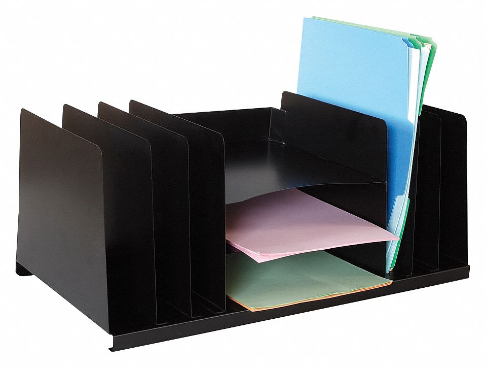 ORGANIZER,LETTER,BLK,9 COMPARTMENT