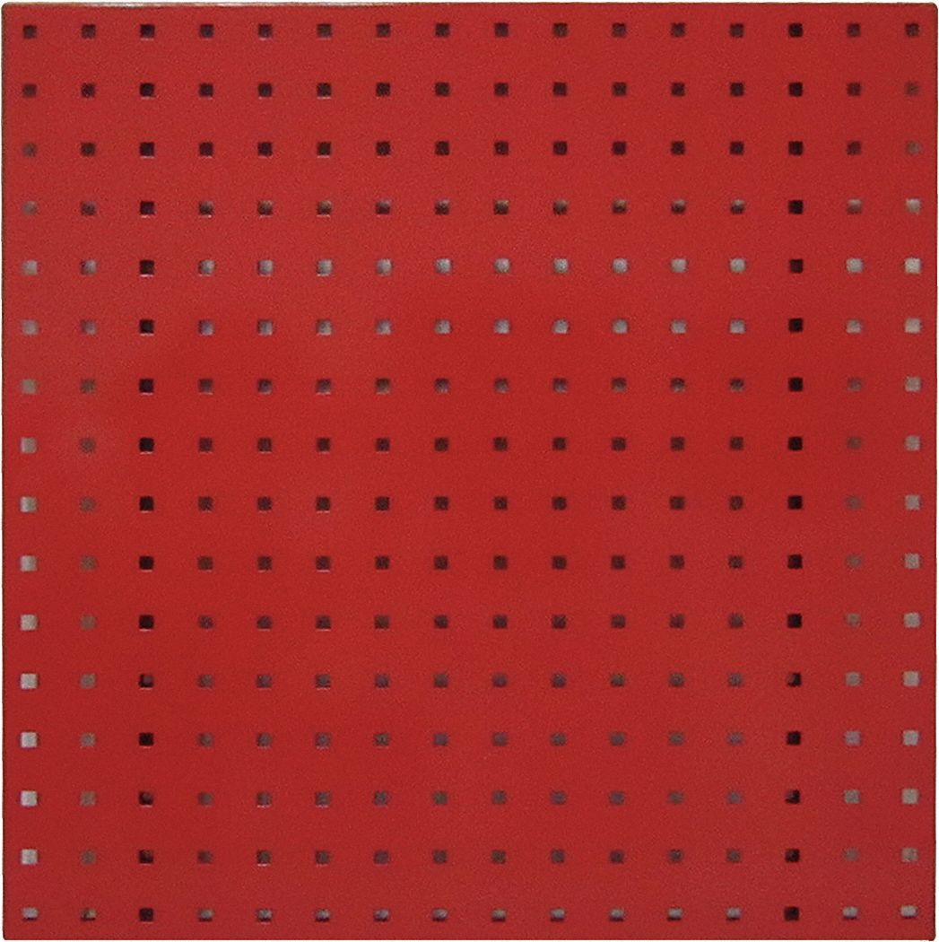 SQUARE HOLE PEGBOARD,24X24,RED,PK2