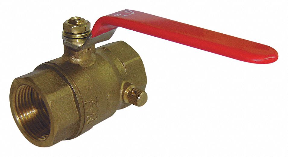 MANUAL TWO-WAY BALL VALVE: ½ IN, BRASS, STRAIGHT, FNPT X FNPT, FULL PORT BALL PORT