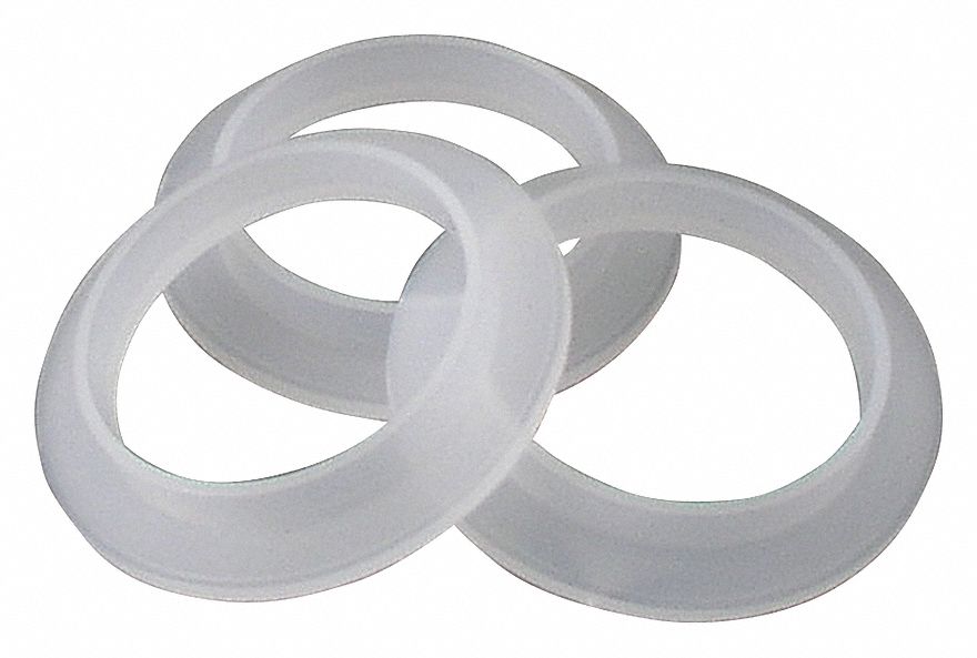 TAILPIECE WASHER: PLASTIC, WHITE, 1½ IN FITS PIPE SIZE, 1½-11.5 THREAD