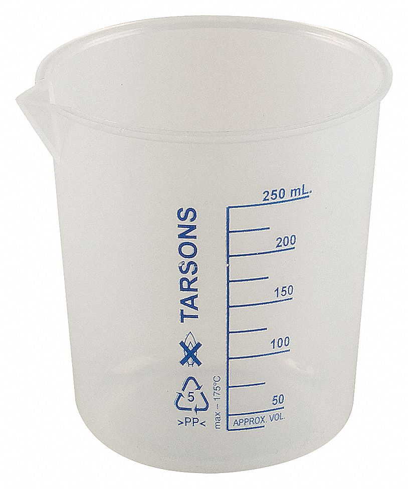 BEAKER,250 ML,POLYPROPYLENE,PK 6