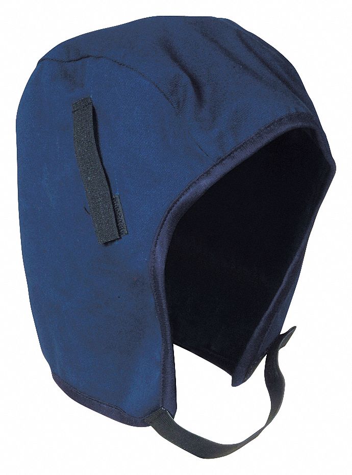 HARD HAT WINTER LINER, COTTON, BLUE, UNIVERSAL, HOOK-AND-LOOP ADJUSTMENT