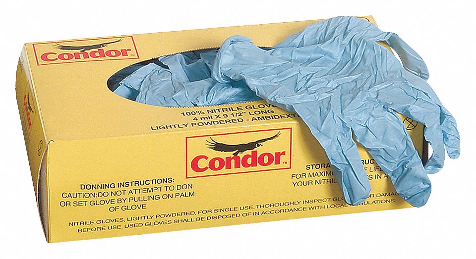 DISPOSABLE GLOVES, FOOD-GRADE, L (9), 3 MIL, POWDER-FREE, NITRILE, GRAIN, 4 AQL