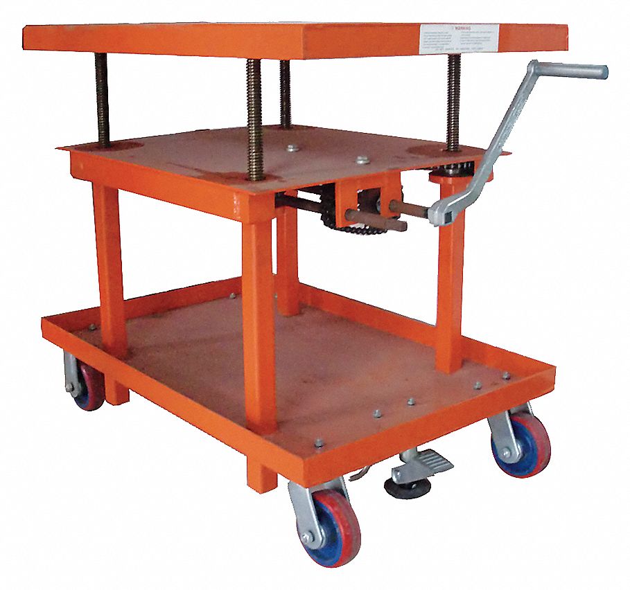 SCISSOR LIFT CART,2000 LB.,STEEL,FI