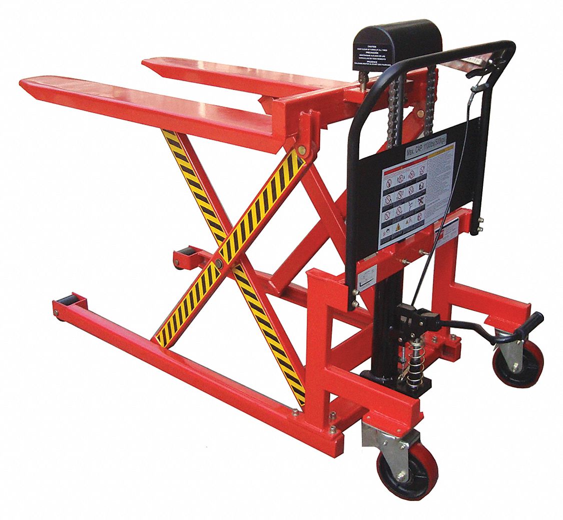 MANUAL PALLET LIFTER,1100 LB.,27 IN