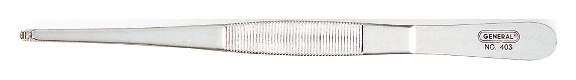 TWEEZERS, STAINLESS STEEL, ROUND, STRAIGHT TIP, 1 MM TIP THICK