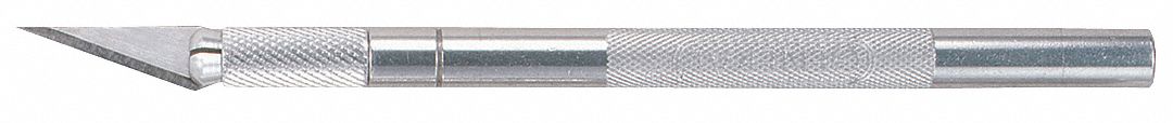 PRECISION KNIFE, TRIANGULAR, 1 1/2 IN BLADE L, 0.5 MM BLADE THICK, STEEL, ALUMINUM
