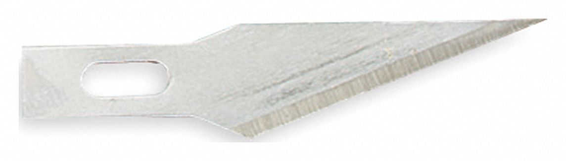 PRECISION BLADE, 1½ IN BLADE L, 0.5 MM BLADE THICK, STEEL, 5/16 IN BLADE W, 3ZH07, 5 PK