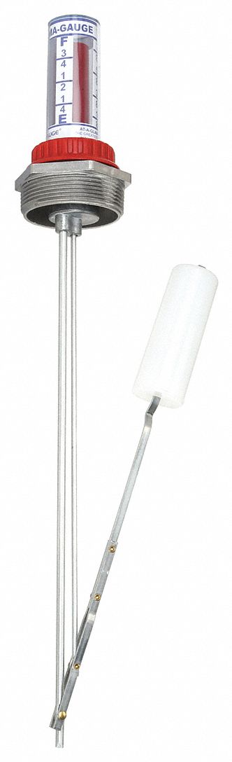 THERMA LEVEL GAUGE, FOR 24 IN CONTAINER D, 2 IN, GALVANIZED STEEL/HDPE