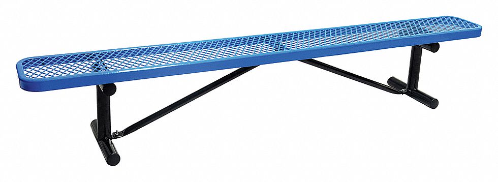 BENCH,EXPANDED METAL,BLUE,LENGTH 96