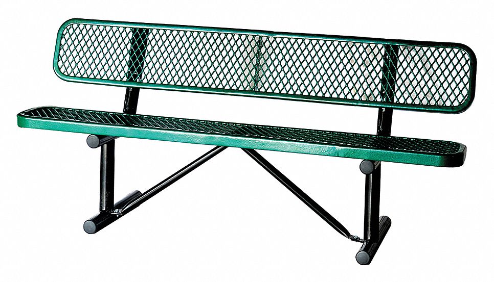 BENCH,EXPANDED METAL,GREEN,LENGTH 7