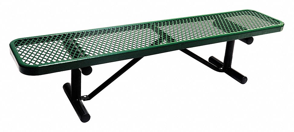 BENCH,EXPANDED METAL,GREEN,LENGTH 7