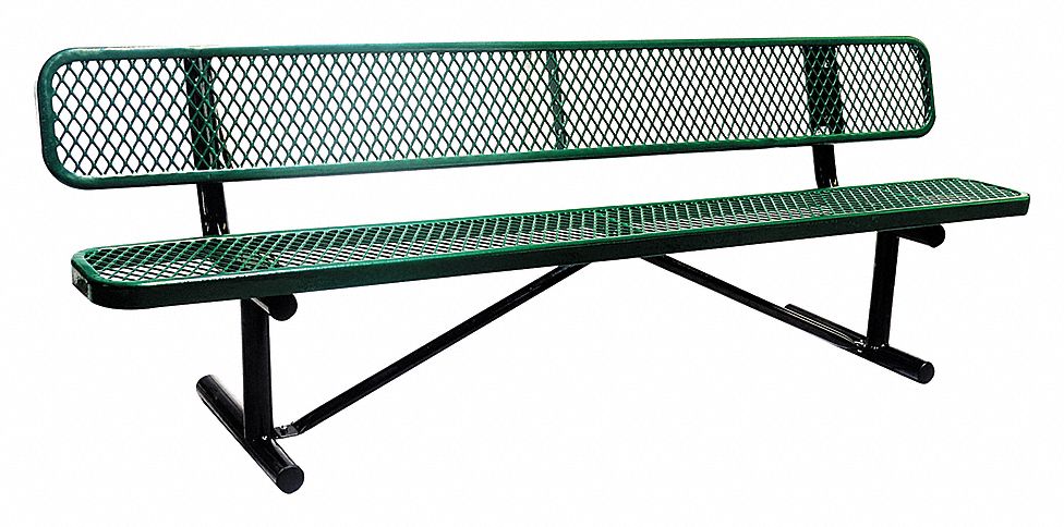 BENCH,EXPANDED METAL,GREEN,LENGTH 9