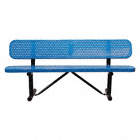 BENCH,PERFORATED METAL,BLUE,LENGTH