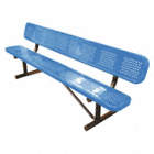 BENCH,PERFORATED METAL,BLUE,LENGTH
