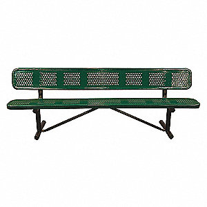 BENCH,PERFORATED METAL,GREEN,96 IN