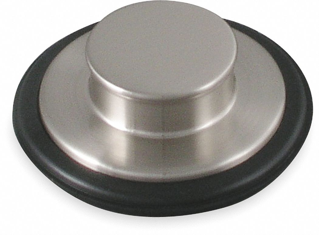 DRAIN STOPPER: PLASTIC, SILVER, PUSH AND PULL, DISPOSAL