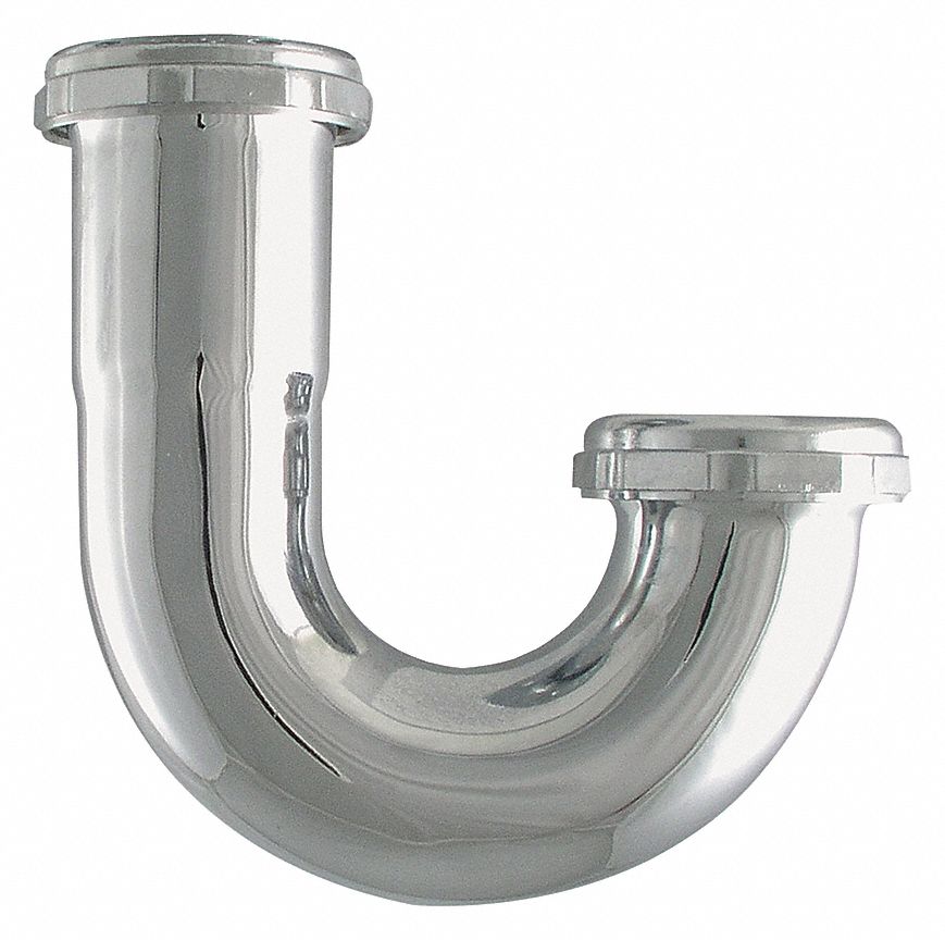 BEND: BRASS, CHROME, SILVER, 1¼ IN NOMINAL PIPE SIZE, 4¼ IN OVERALL LG, SLIP