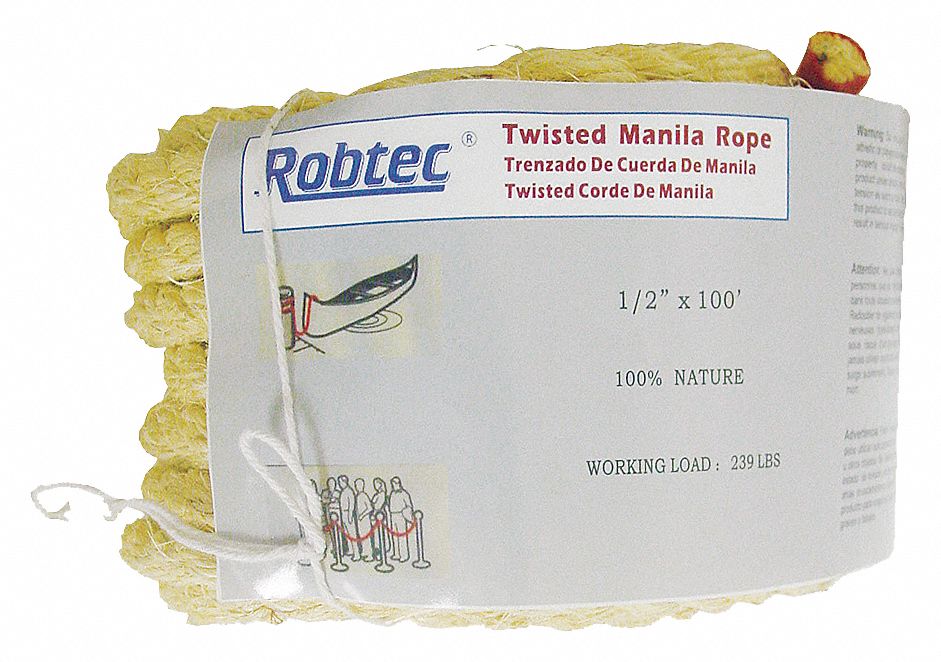 APPROVED VENDOR MANILA ROPE,DIA 3/4 IN,LENGTH 600 F - Ropes