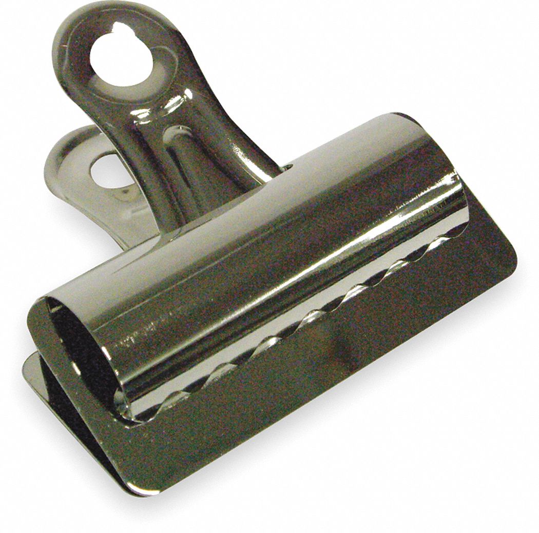 BULLDOG CLIP,3IN W,SILVER,PK12