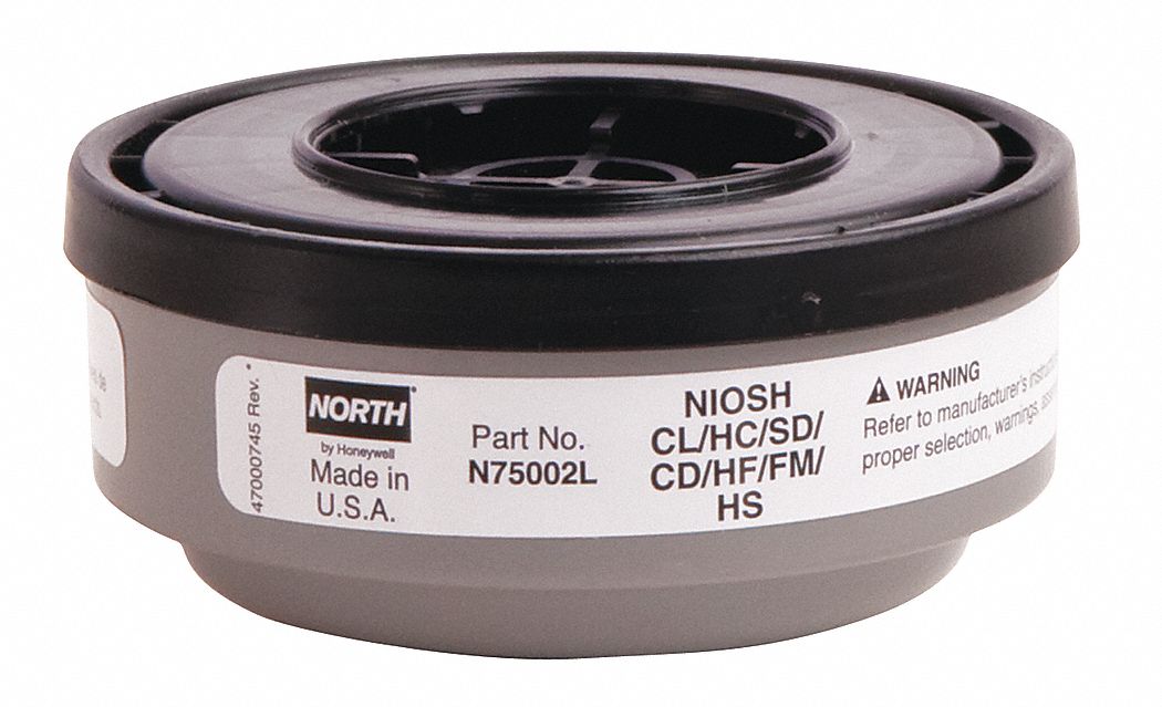 ACID GAS CARTRIDGE, WHITE, APR, NIOSH, FOR USE WITH N-SERIES FULL FACEPIECES