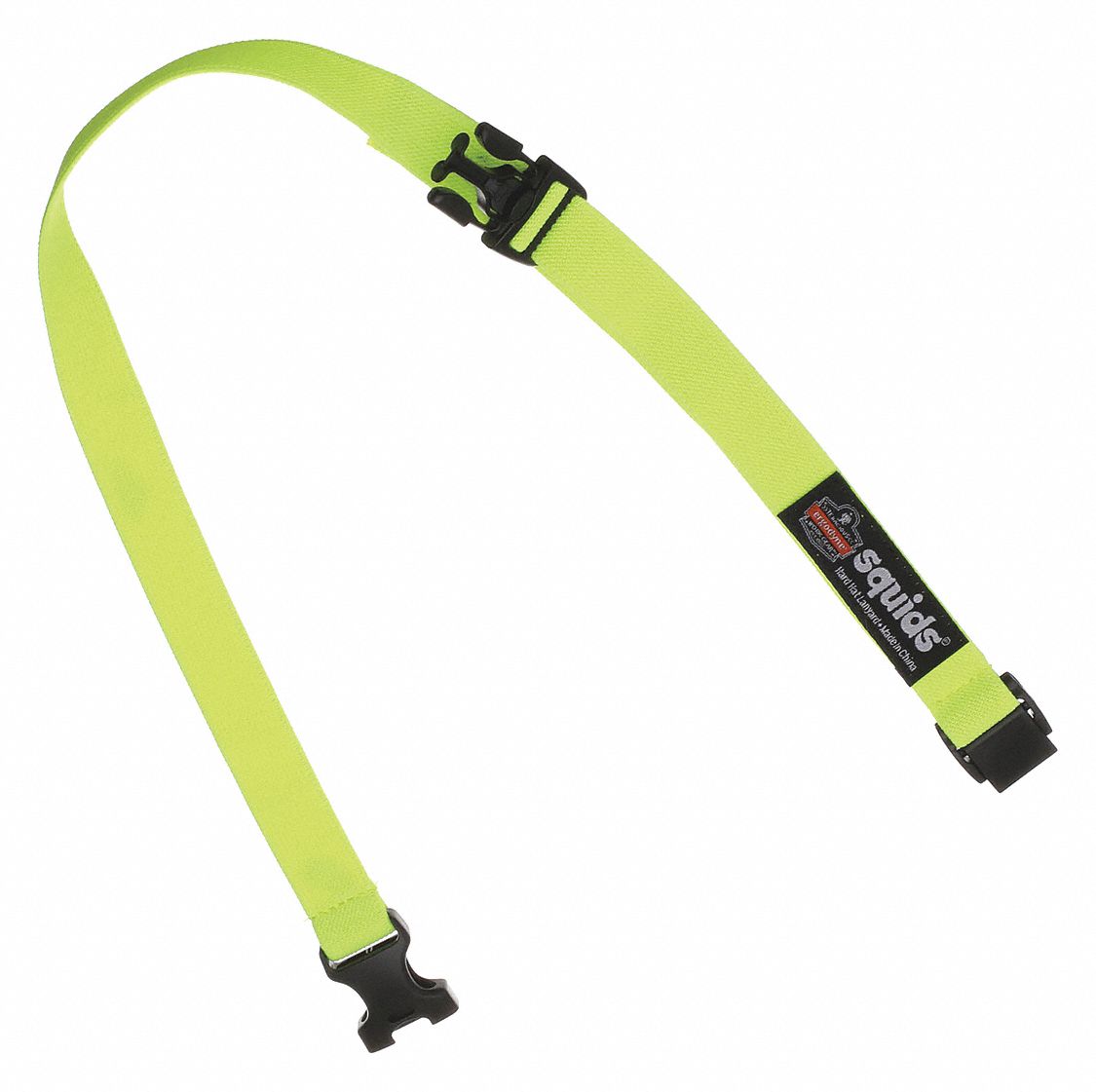 HARD HAT LANYARD WITH BUCKLE, 18 TO 48, ELASTIC, LIME