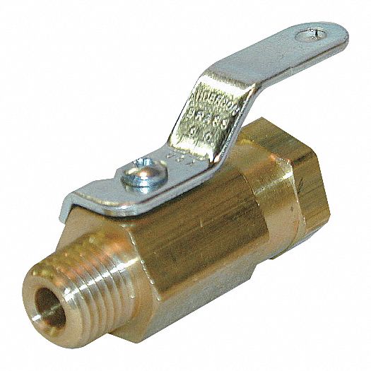MANUAL TWO-WAY BALL VALVE: &frac14; IN, BRASS, STRAIGHT, MNPT X FNPT, FULL PORT BALL PORT