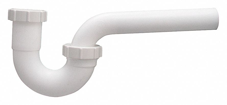 TRAP: PLASTIC, WHITE, 1¼ IN/1½ IN NOMINAL PIPE SIZE, 11¾ IN OVERALL LG